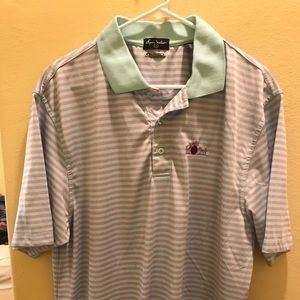 Striped golf polo